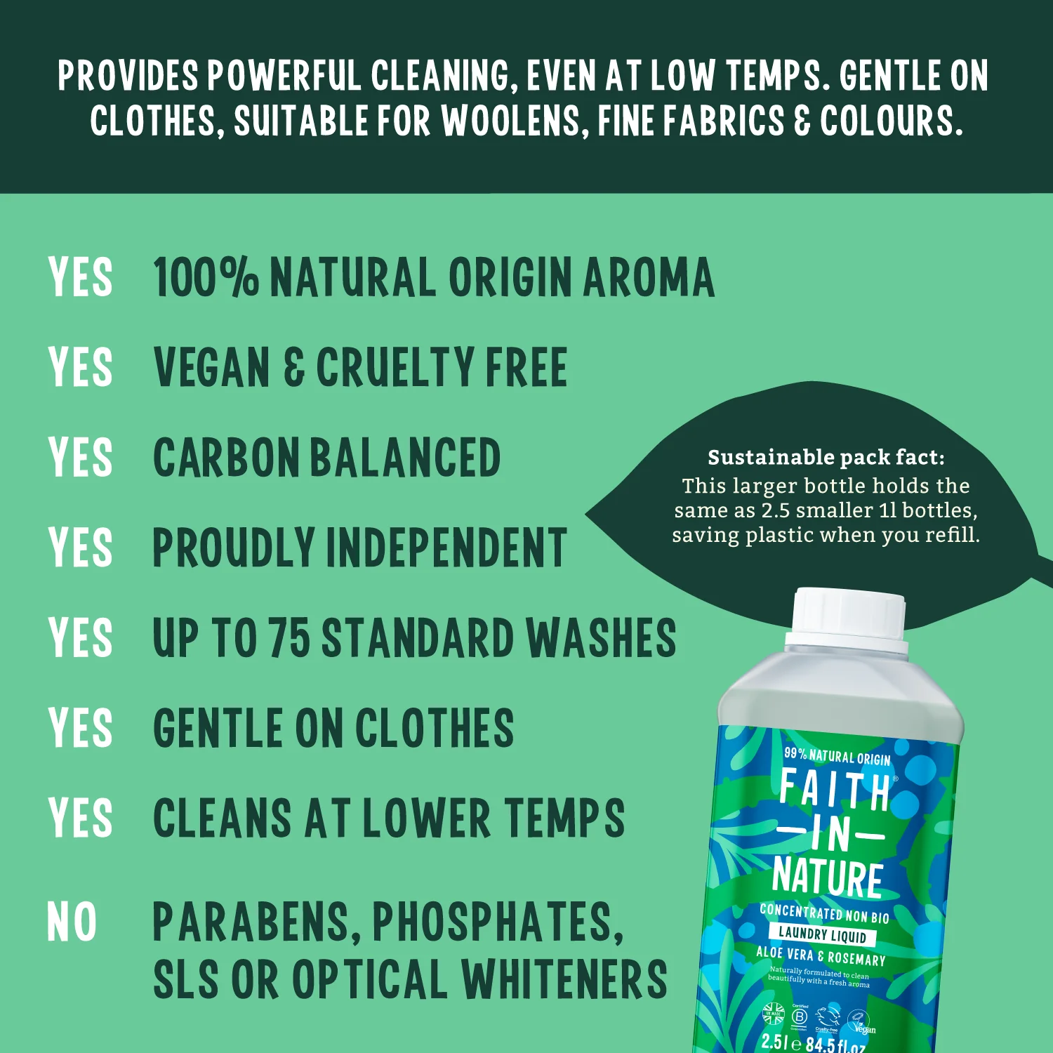 Aloe Vera & Rosemary Laundry Liquid - 2.5L - Image 7