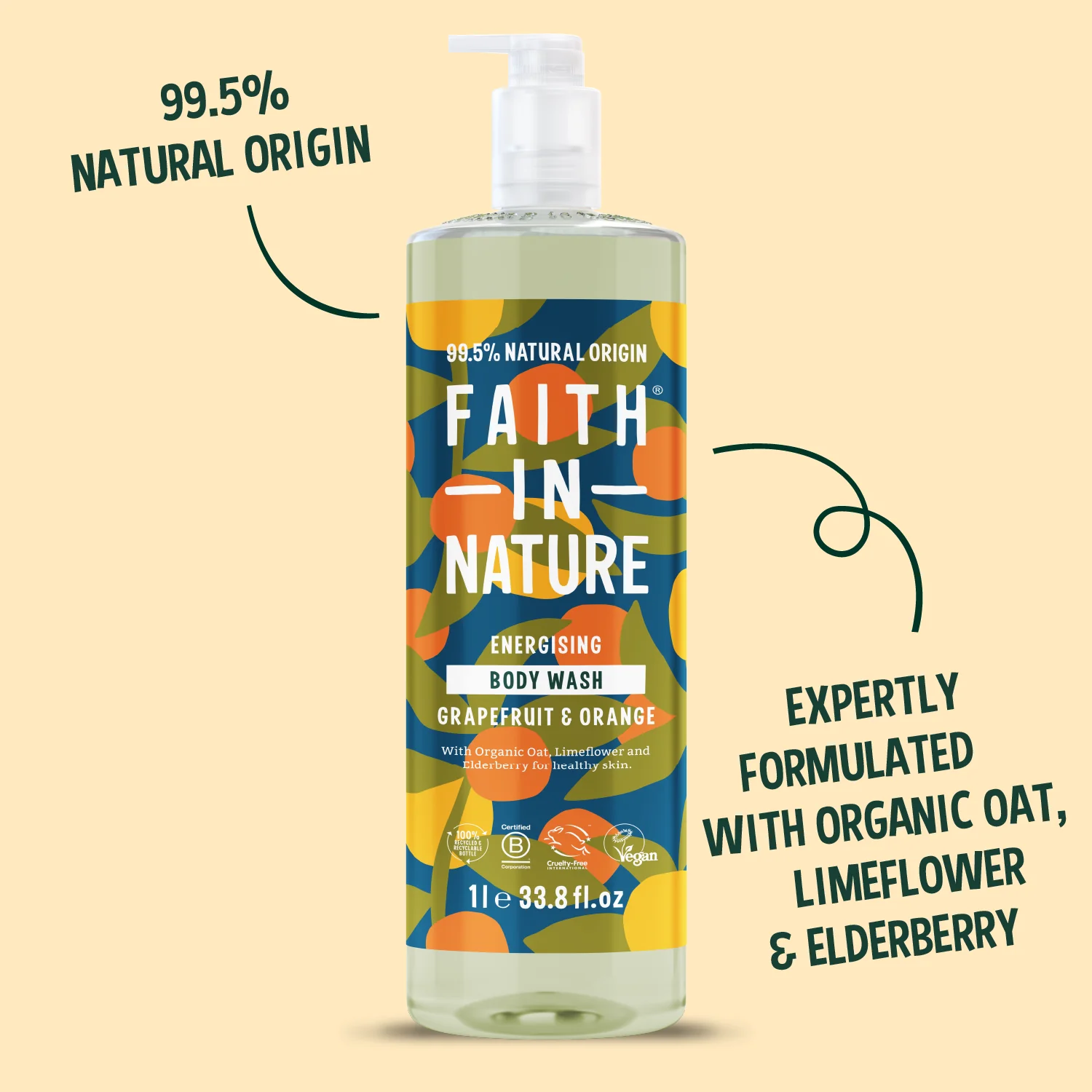 Grapefruit & Orange Body Wash - 1L - Image 3