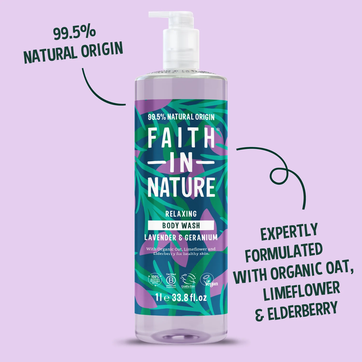 Lavender & Geranium Body Wash - 1L - Image 3