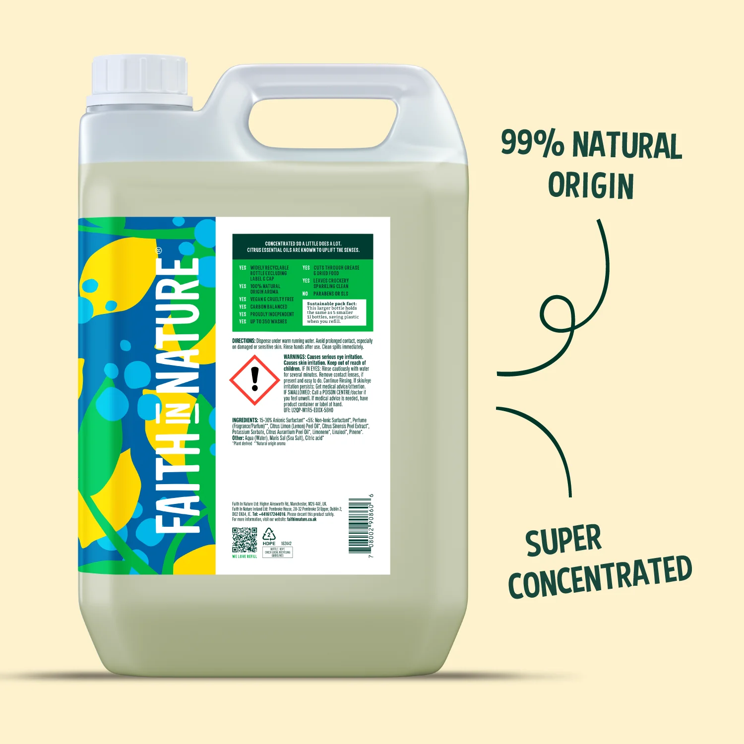 Lemon Washing Up Liquid 5L - Image 4