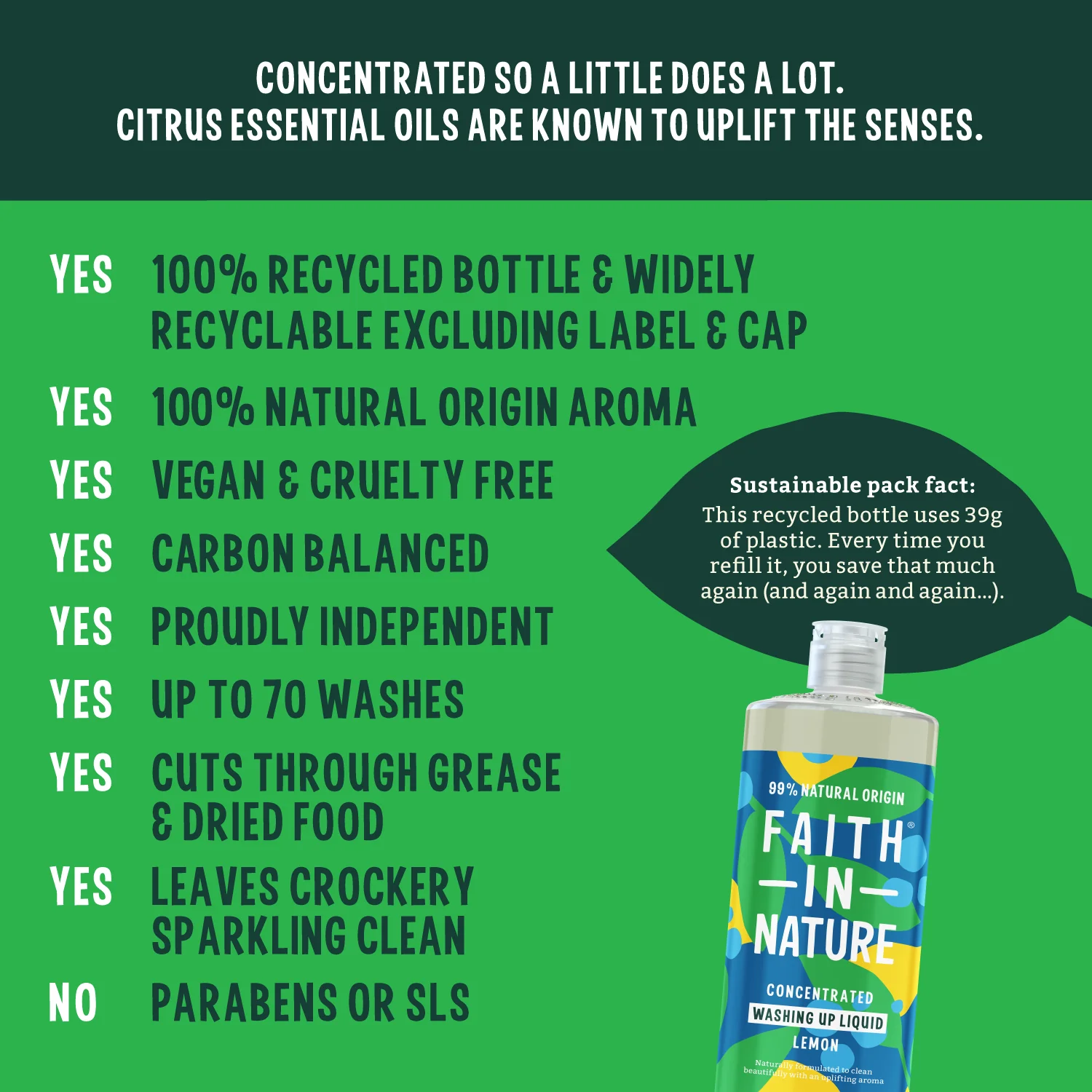 Lemon Washing Up Liquid - 1L - Image 7