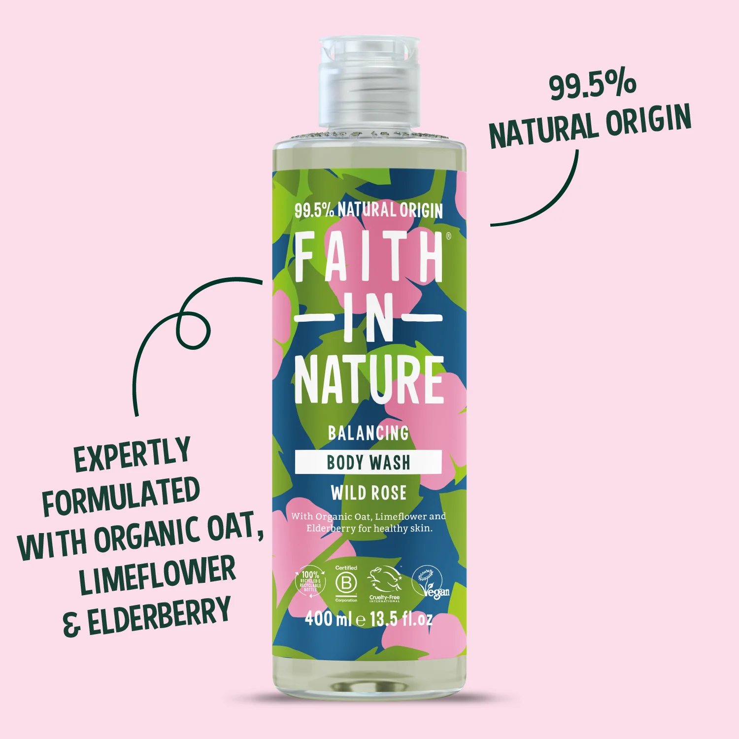 Wild Rose Body Wash - 400ml - Image 3